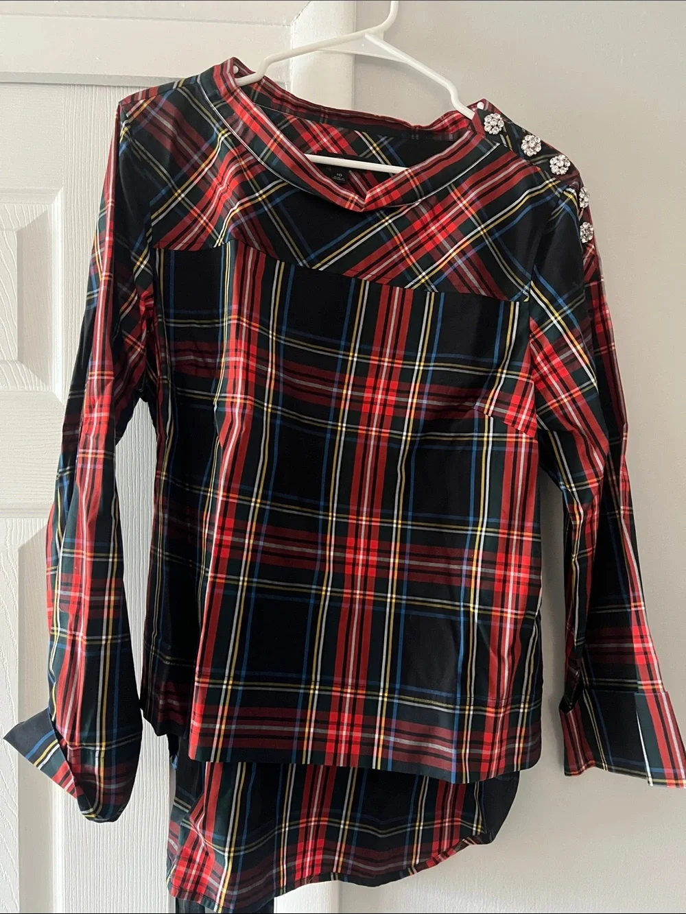J. Crew Black and Red Plaid Long-Sleeve Women’s top